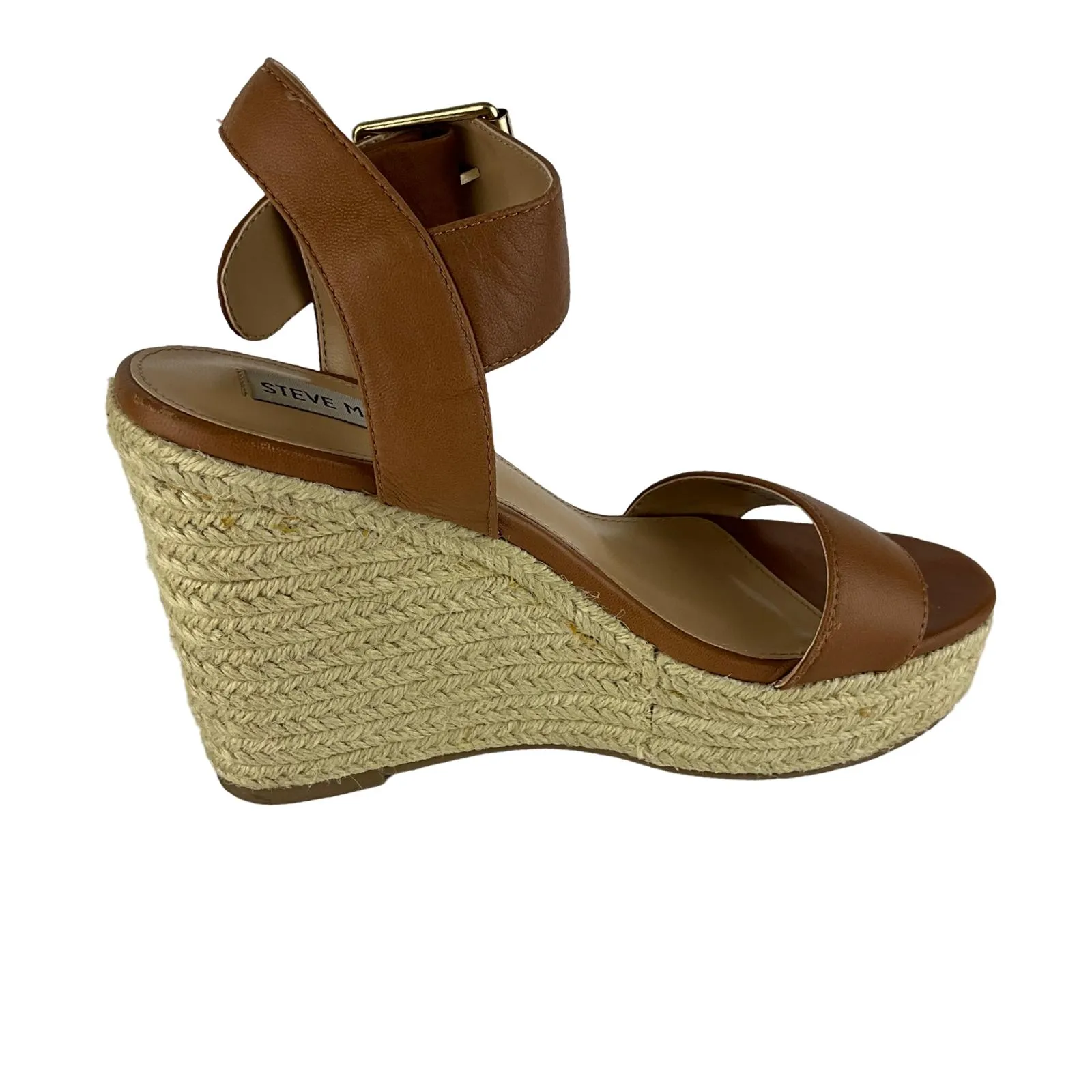 Steven Madden Women's Platform Sandals Santorini Brown Leather Sz 8M Pre-Owned